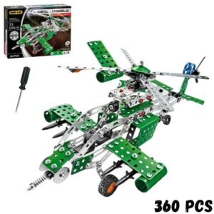 🚁Helicóptero de Ataque Armable Metálico (360 Piezas)