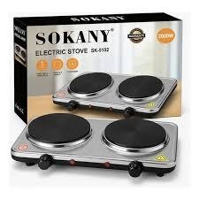 Estufa Eléctrica Portátil de 2 Quemadores Sokani con Control de Temperatura