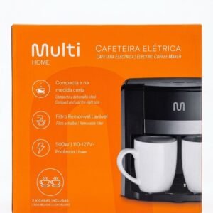 Cafetera Eléctrica Compacta Dual Premium - Incluye 2 Tazas de Cerámica